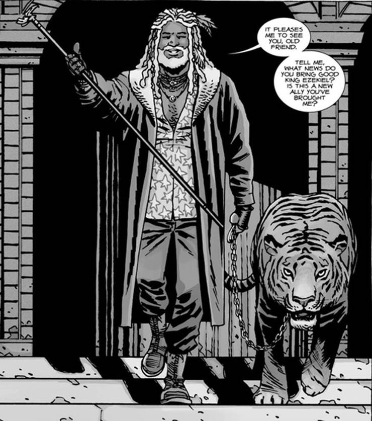 Kirkman Talks Bringing Walking Deads Ezekiel and Shiva to Life Kirkman Talks Bringing Walking Deads Ezekiel and Shiva to Life